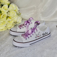 Load image into Gallery viewer, Bridal Satin Shoe Laces - DIY Your Wedding Shoes - Converse Trainers, Sneakers
