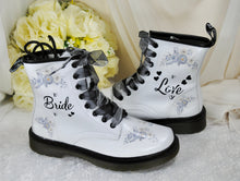 Load image into Gallery viewer, Bridal Shoe Laces - DIY Your Wedding Shoes - Converse Trainers, Sneakers, Doc Martins, Boots - Double Organza Ribbon Laces
