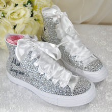 Load image into Gallery viewer, Bridal Satin Shoe Laces - DIY Your Wedding Shoes - Converse Trainers, Sneakers
