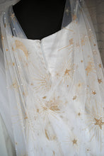 Load image into Gallery viewer, Luxury Celestial Wedding Cape or Veil - Gold Glitter and Pearl Veil or Cape
