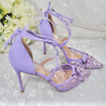 Load image into Gallery viewer, Lilac Butterfly Wedding Shoes - UK6/US8.5
