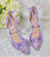 Load image into Gallery viewer, Lilac Butterfly Wedding Shoes - UK6/US8.5
