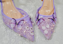 Load image into Gallery viewer, Lilac Butterfly Wedding Shoes - UK6/US8.5
