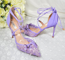 Load image into Gallery viewer, Lilac Butterfly Wedding Shoes - UK6/US8.5
