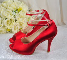 Load image into Gallery viewer, Platform Wedding Heels with Ankle Strap
