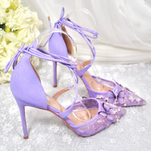 Load image into Gallery viewer, Lilac Butterfly Wedding Shoes - UK6/US8.5
