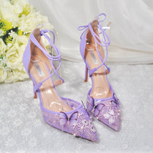 Load image into Gallery viewer, Lilac Butterfly Wedding Shoes - UK6/US8.5
