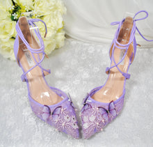 Load image into Gallery viewer, Lilac Butterfly Wedding Shoes - UK6/US8.5
