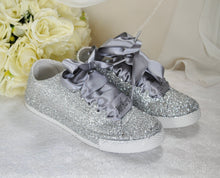 Load image into Gallery viewer, Glitter Trainers (Silver)
