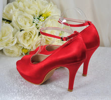 Load image into Gallery viewer, Platform Wedding Heels with Ankle Strap
