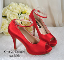 Load image into Gallery viewer, Platform Wedding Heels with Ankle Strap
