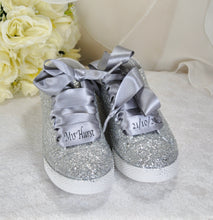 Load image into Gallery viewer, Glitter Trainers (Silver)
