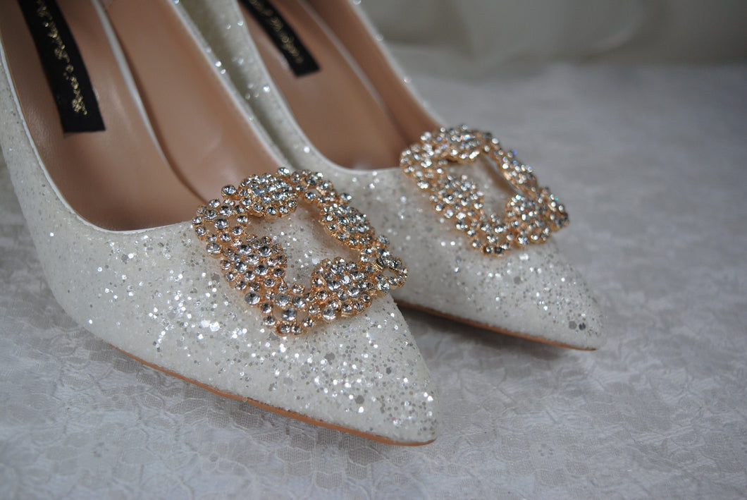 Wedding Shoe Clip, Crystal Square Brooch, Bridal Shoe Accessory, Custom Wedding Shoes for Bride