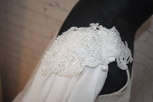 Load image into Gallery viewer, Wedding Cape - Chiffon Bridal Cloak with Lace - Red | Black | White | Ivory | Champagne
