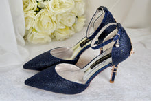 Load image into Gallery viewer, Glitter Wedding Shoes with &#39;Cherry Blossom&#39;
