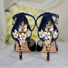 Load image into Gallery viewer, Glitter Wedding Shoes with &#39;Cherry Blossom&#39;
