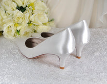 Load image into Gallery viewer, Elegant Bridal Satin Kitten Heels, Handmade Quality All Day Comfort Wedding Shoes for Bride Bridesmaid Hen Do Engagement Party Other Colours
