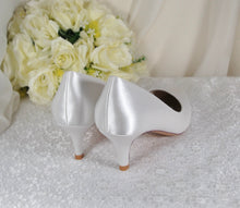 Load image into Gallery viewer, Elegant Bridal Satin Kitten Heels, Handmade Quality All Day Comfort Wedding Shoes for Bride Bridesmaid Hen Do Engagement Party Other Colours
