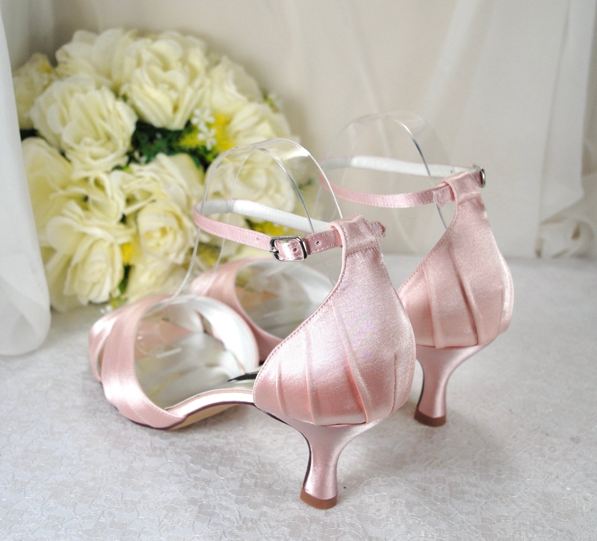 Blush Pink Satin Sandals - Other Colours – Becci's Bridal Designs