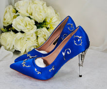 Load image into Gallery viewer, Beauty and the Beast Blue Wedding Shoes Size UK5/US7.5
