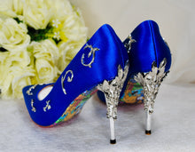 Load image into Gallery viewer, Beauty and the Beast Blue Wedding Shoes Size UK5/US7.5
