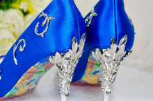 Load image into Gallery viewer, Beauty and the Beast Blue Wedding Shoes Size UK5/US7.5
