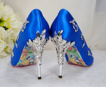 Load image into Gallery viewer, Beauty and the Beast Blue Wedding Shoes Size UK5/US7.5
