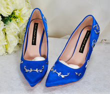 Load image into Gallery viewer, Beauty and the Beast Blue Wedding Shoes Size UK5/US7.5
