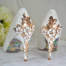 Load image into Gallery viewer, Beauty and the Beast 7cm Bridal Shoes UK6/US8.5
