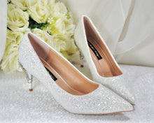 Load image into Gallery viewer, Sparkling Glitter Wedding Shoes, Beauty and the Beast 7cm Kitten Heel
