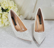 Load image into Gallery viewer, Sparkling Glitter Wedding Shoes, Beauty and the Beast 7cm Kitten Heel
