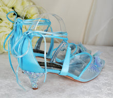 Load image into Gallery viewer, Blue Bridal Sandals UK8/US10.5
