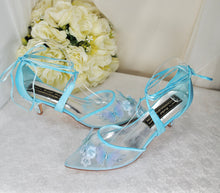 Load image into Gallery viewer, Blue Bridal Sandals UK8/US10.5
