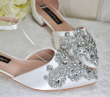 Load image into Gallery viewer, Bridal Flats with Rhinestone Appliqué
