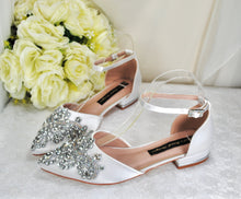 Load image into Gallery viewer, Bridal Flats with Rhinestone Appliqué
