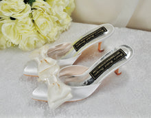 Load image into Gallery viewer, Ivory Satin Bridal Mules with Bow UK3/US5.5
