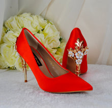 Load image into Gallery viewer, Orange Bridal Shoes -Size UK5/US7.5
