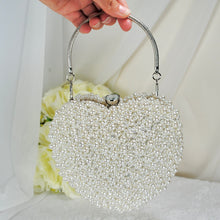 Load image into Gallery viewer, Pearl Heart Bag - Ivory or White
