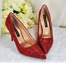 Load image into Gallery viewer, Red Glitter Heels - Size UK6/US8.5
