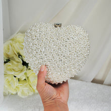 Load image into Gallery viewer, Pearl Heart Bag - Ivory or White
