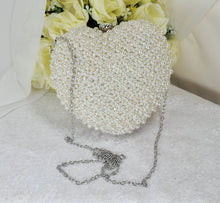 Load image into Gallery viewer, Pearl Heart Bag - Ivory or White
