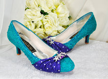 Load image into Gallery viewer, Ariel Mermaid Bridal Shoes - Princess Wedding Shoe - UK7/US9.5
