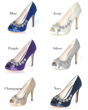 Load image into Gallery viewer, Satin Peep Toe Heel - Other Colours
