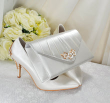 Load image into Gallery viewer, Bridal Satin Clutch Bag with &#39;Cherry Blossom&#39; - Other Colours
