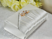 Load image into Gallery viewer, Bridal Satin Clutch Bag with &#39;Cherry Blossom&#39; - Other Colours
