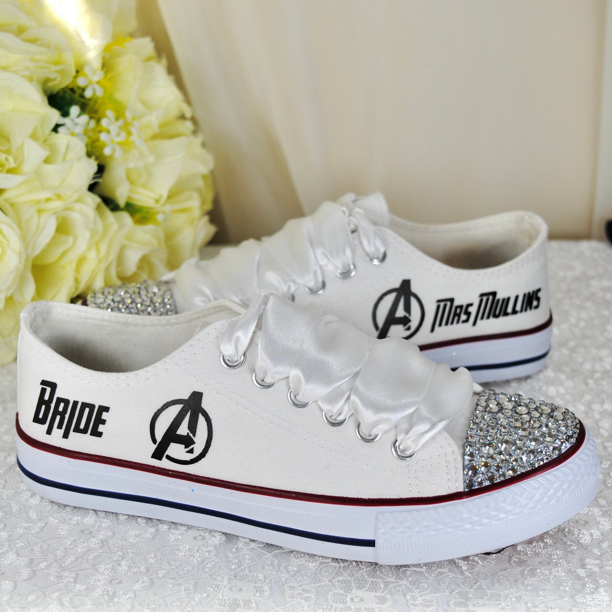 Alternative Wedding Shoes Personalised Converse Style Trainers Sneake Becci s Bridal Designs