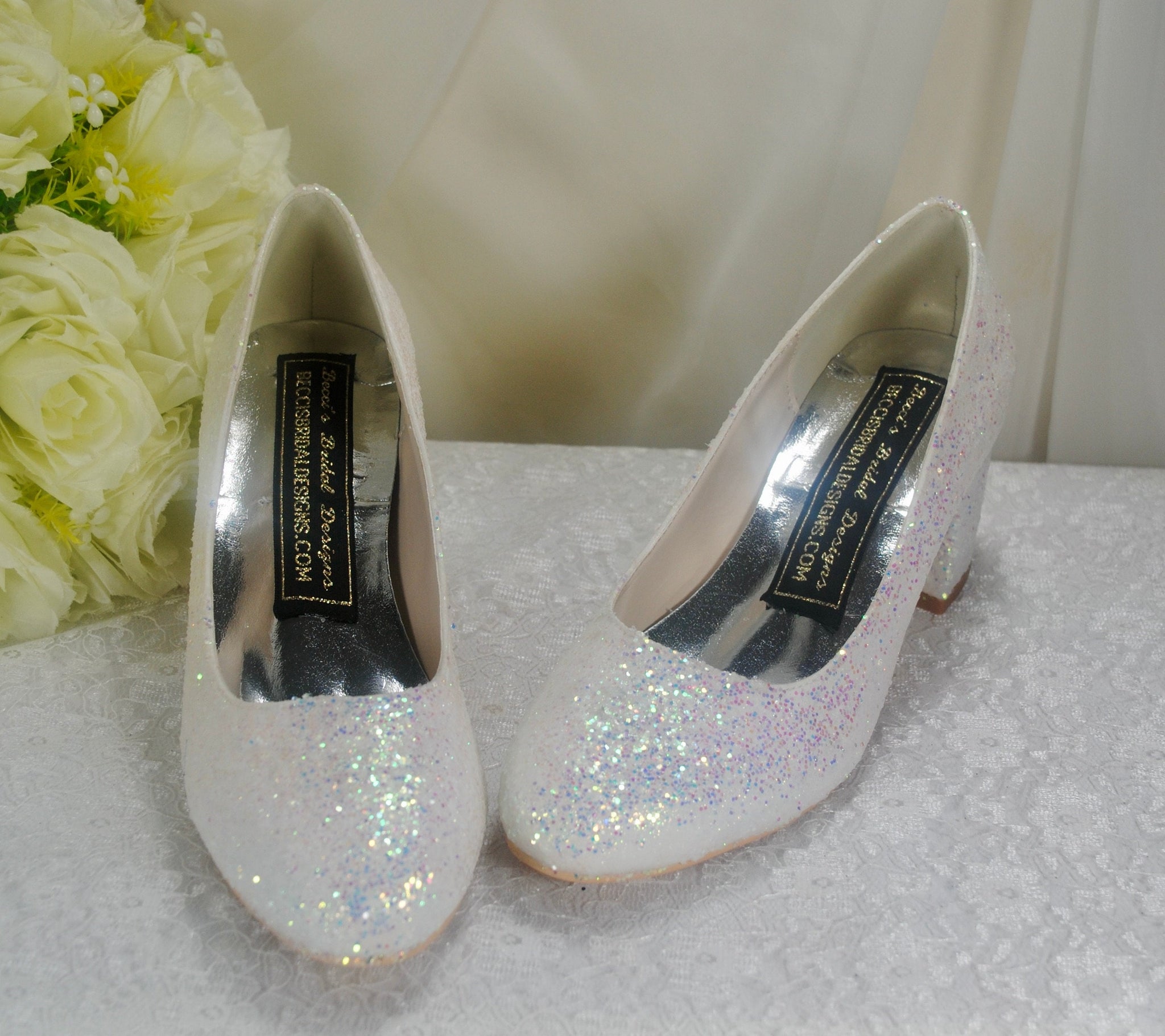 Sparkly wedding shoes block heel | Honestweddingadvice.com