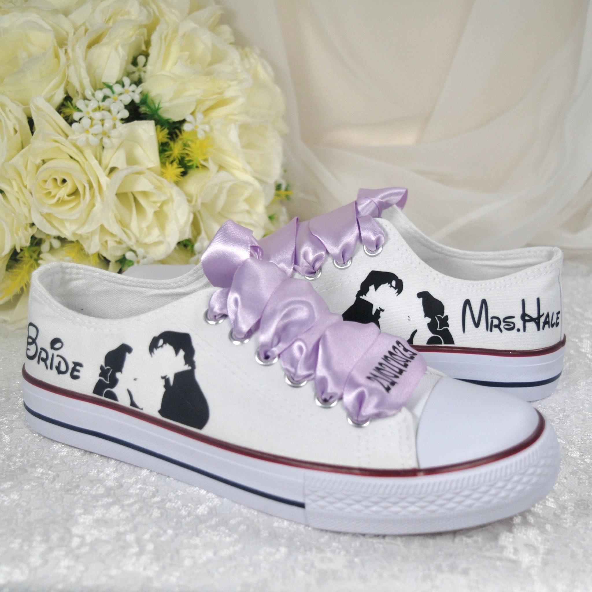 Alternative Wedding Shoes Personalised Converse Style Trainers Sneake Becci s Bridal Designs