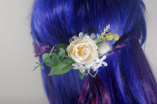 Load image into Gallery viewer, Floral Rose and Eucalyptus Hair Pin
