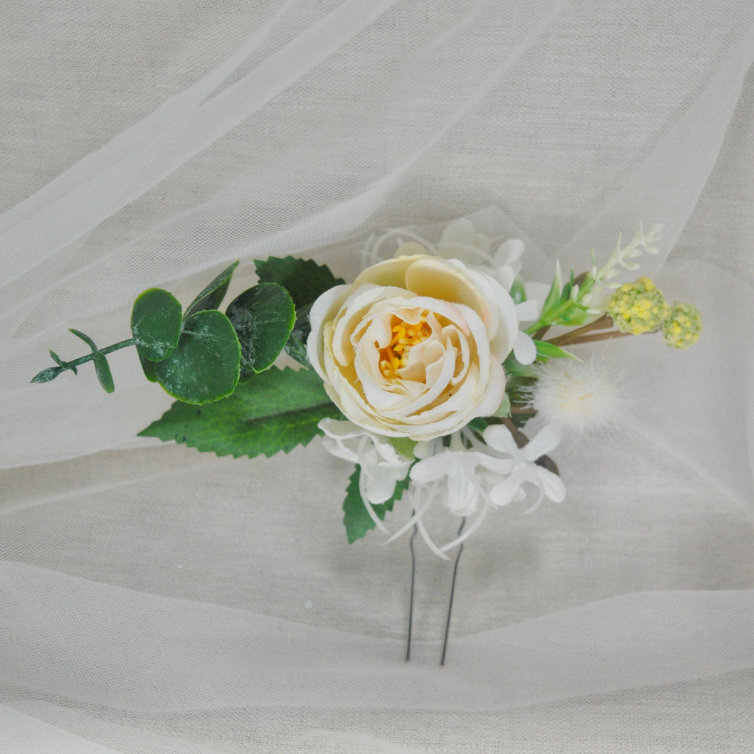 Floral Rose and Eucalyptus Hair Pin